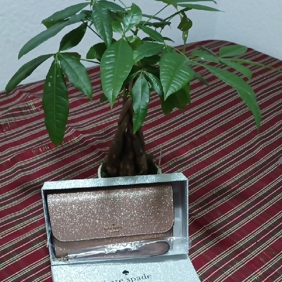 Kate Spade Rose Gold Glitter Wallet and Keychain - Picture 9 of 9